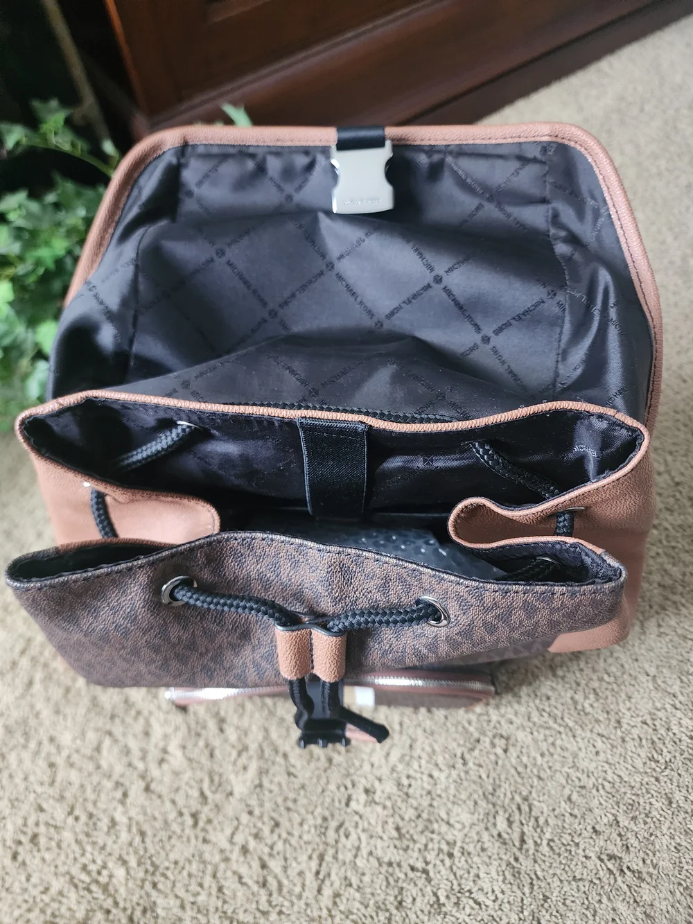 Michael Kors Brown Signature Stripe Men's Backpack